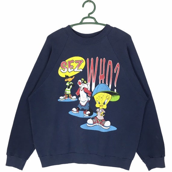 Vintage 90s Looney Tunes ''sez who?'' Sweatshirt |