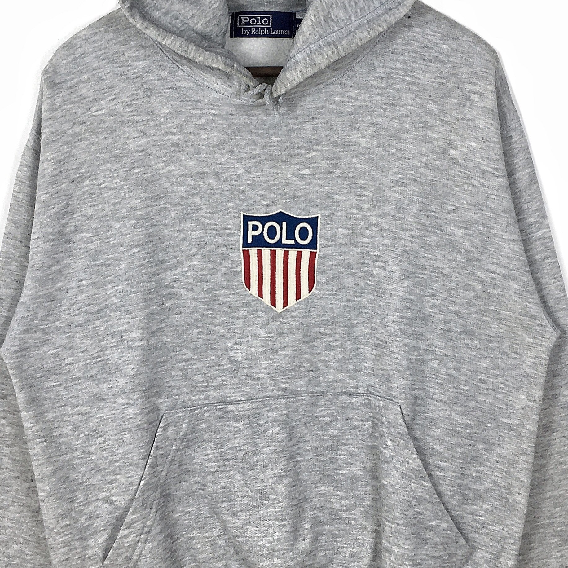 Vintage 90s Ralph Lauren Polo USA Kswiss Hoodie Sweatshirt Big 