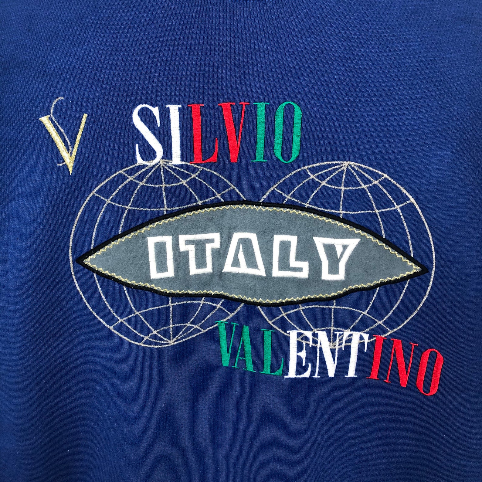 Vintage Silvio Valentino Sweatshirt Crewneck Embroidery Logo Etsy