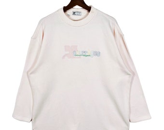 Vintage Courreges Sweatshirt Pullover Woman Size Large Embroidered Logo