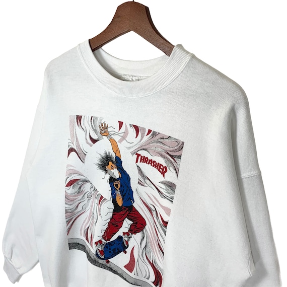 Vintage 90s Thrasher Magazine Sweatshirt: Pushead Punk Art