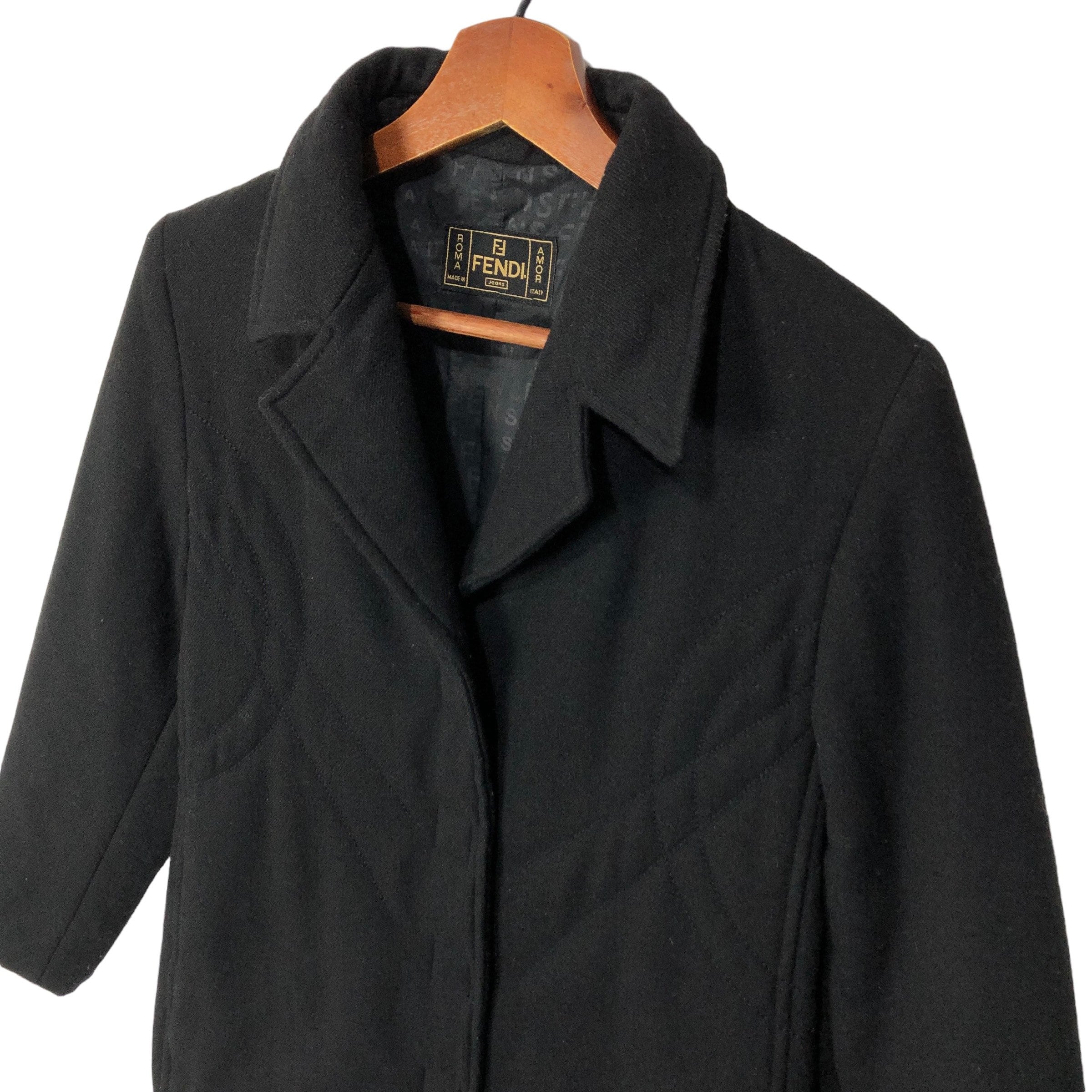 ジャケット・アウター FENDI Vintage Wool Chester Coat Fendi Vintage Wool Chester Long Coat 52 | eBay