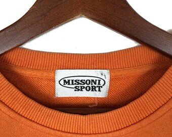 Vintage Missoni Sport Sweatshirt Crewneck Big Logo Multicolored