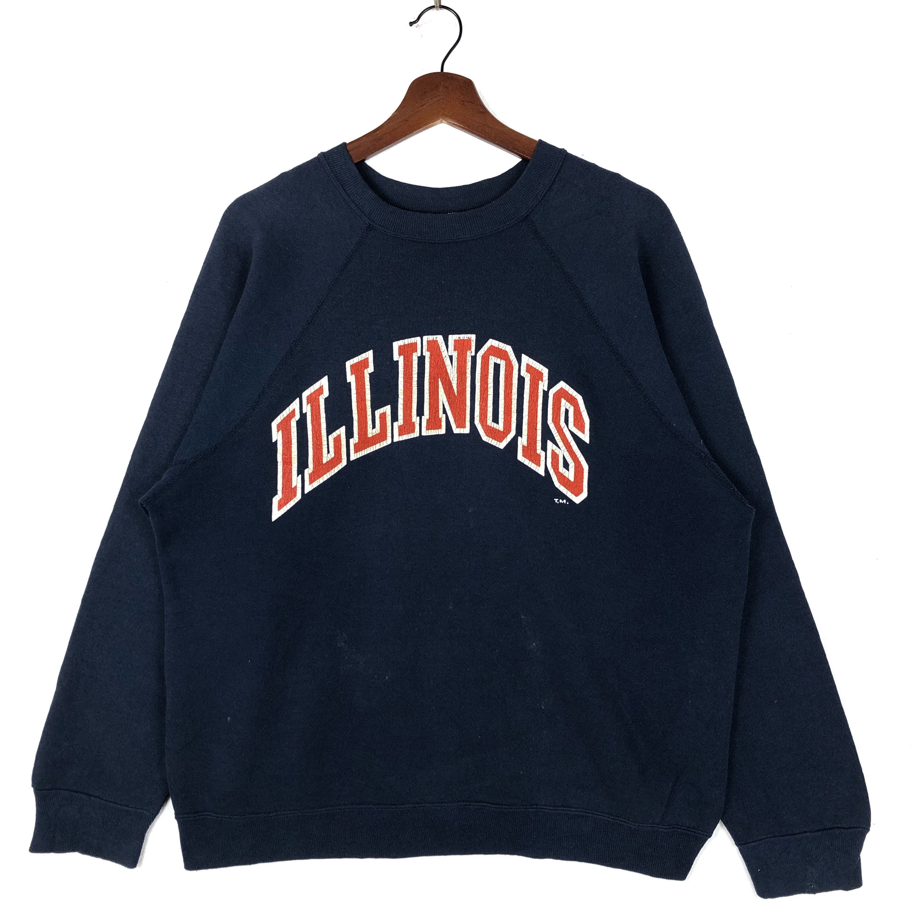 Vintage University of Illinois Cropped Bleached Sweatshirt – Kampus Kustoms