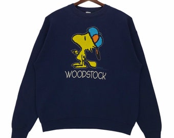 Vintage Woodstock Peanuts Cartoon Fictional Character SpellOut Woodstock Peanuts Snoopy Xlarge Size Vintage Sweatshirt.