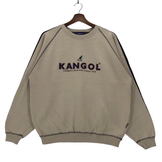 Vintage 90s Kangol Sport Small Logo Embroidery Sweatshirt Crewneck Kangol Pullover Jumper Kangol Blue and Grey Colour M Size