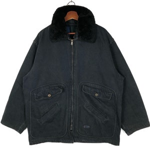 Vintage Authentic Enrico Coveri Jacket Faux Fur Collar Jacket Made In Italy Army Work  Jacket