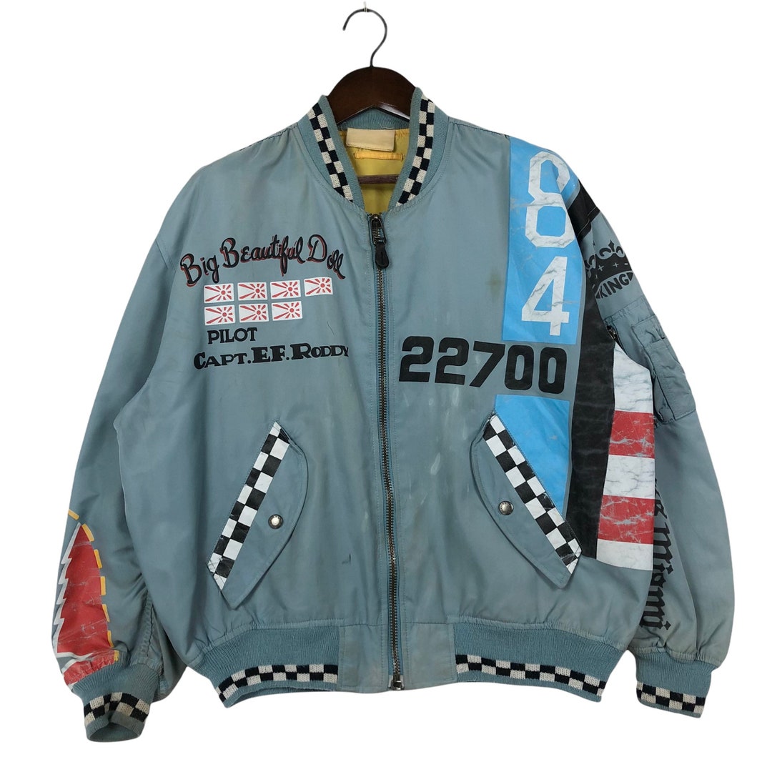 AVIREX A-2 ジャケット SITTIN' PRETTY Vintage 89 Avirex A-2 Leather Flight Bomber Jacket Large
