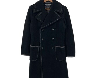 Comme Des Garcons Junya Watanabe Wool Long Coat Double Breasted Coat - Medium