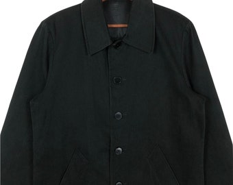 Vintage Agnes B Homme Black Cotton Chore Jacket - Made in