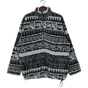 Vintage Azteken Native Design Fleece Sweatshirt Pullover Pullover