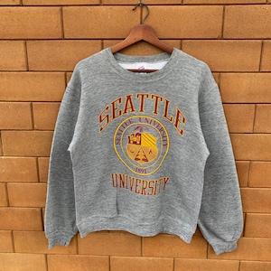 Vintage 90’s Seattle University Crewneck Sweatshirt Big Logo Seattle University Pullover Jumper