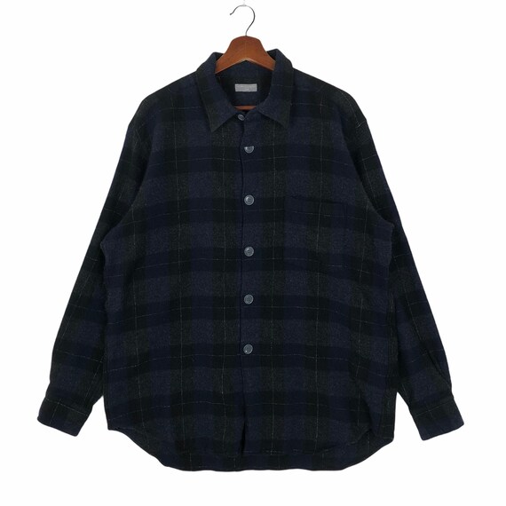 Rare!! Comme Des Garcons Wool Flannel Shirt Plaid