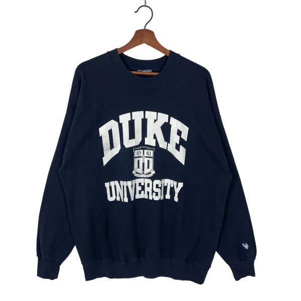 Vintage 90s Duke University Sudadera Gran Logo Duke University Blue Devil Crewneck