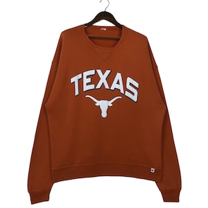 Vintage 90er Jahre Sweatshirt von Texas Longhorns mit Rundhalsausschnitt - Großes Logo XL