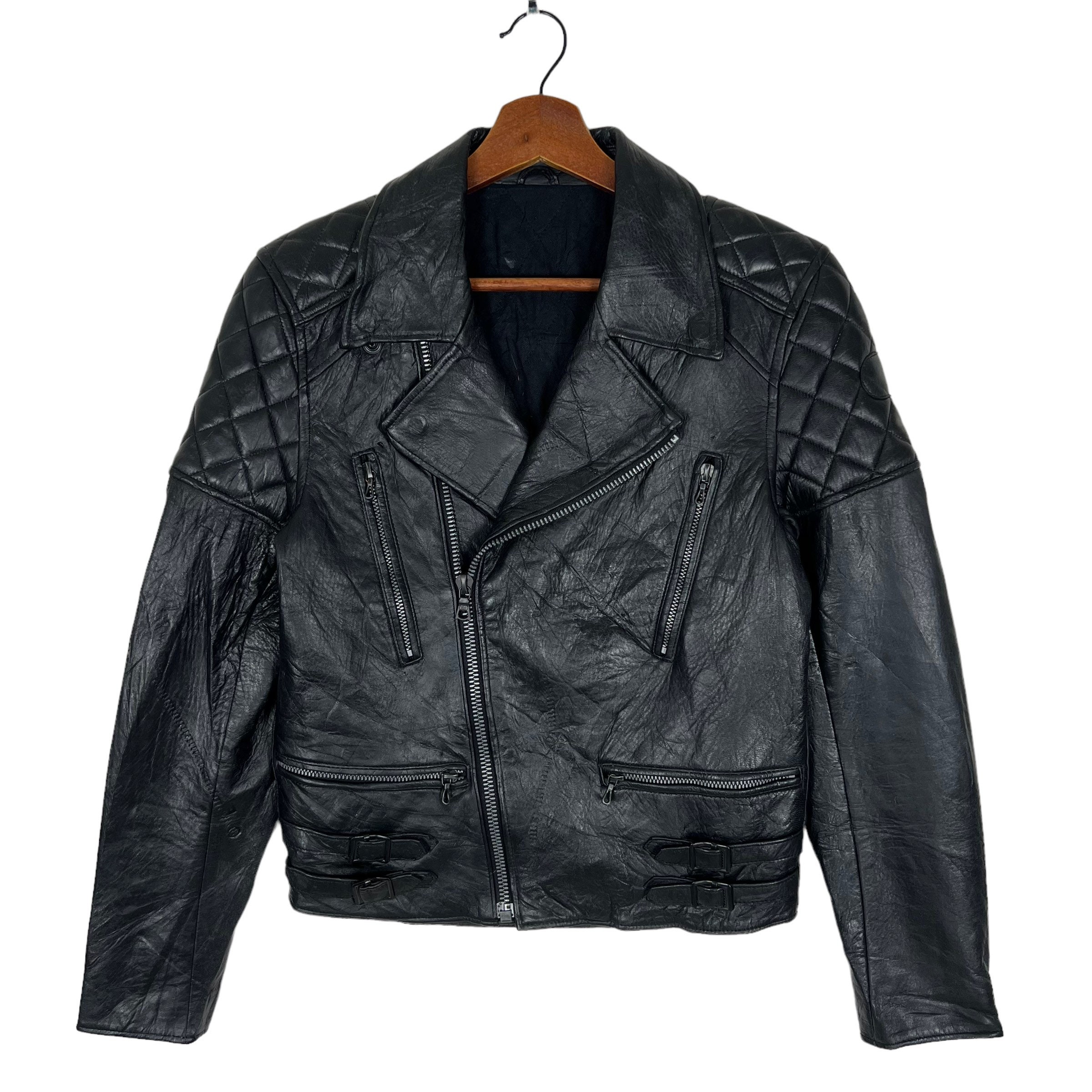 Japan Avant Garde Lounge Lizard Black Soft Leather Biker Jacket 