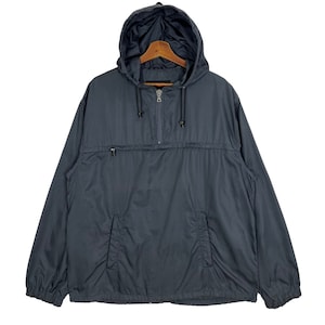 Vintage 90s Prada Anorak Jacket Black Color Made In Italy Size Small