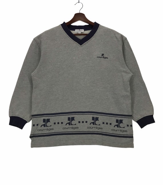 Vintage Courreges Vneck Sweatshirt Spellout Courre