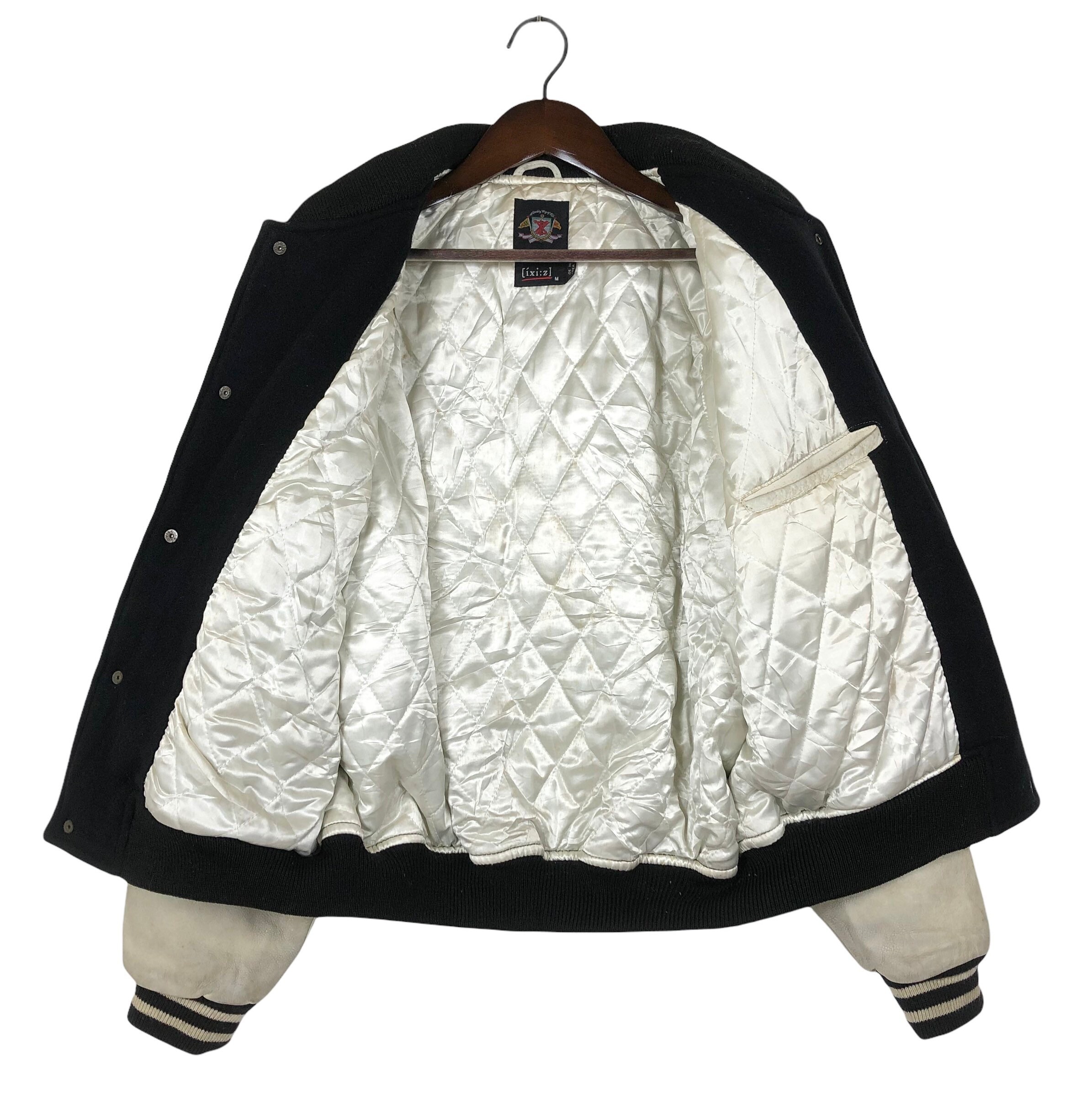 ジャケット・アウター 00s japanese label leather jacket AVIREX Men's Y2K Authentic RARE Gold Silver Leather Jacket