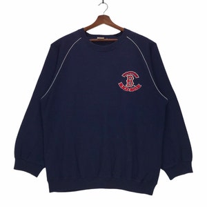 Vintage Boston Red Sox Crewneck Sweatshirt Spellout Embroidery Pullover American Professional Baseball Team Large Size Vintage Sweatshirt.