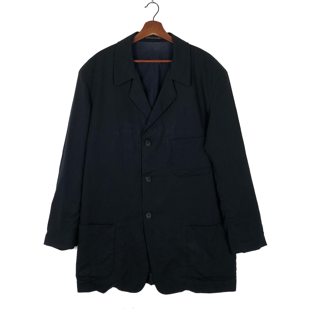 ジャケット・アウター Yohji Yamamoto Wool Gabardine Jacket WOOL GABARDINE STOLE DETAIL JACKET – THE SHOP YOHJI YAMAMOTO