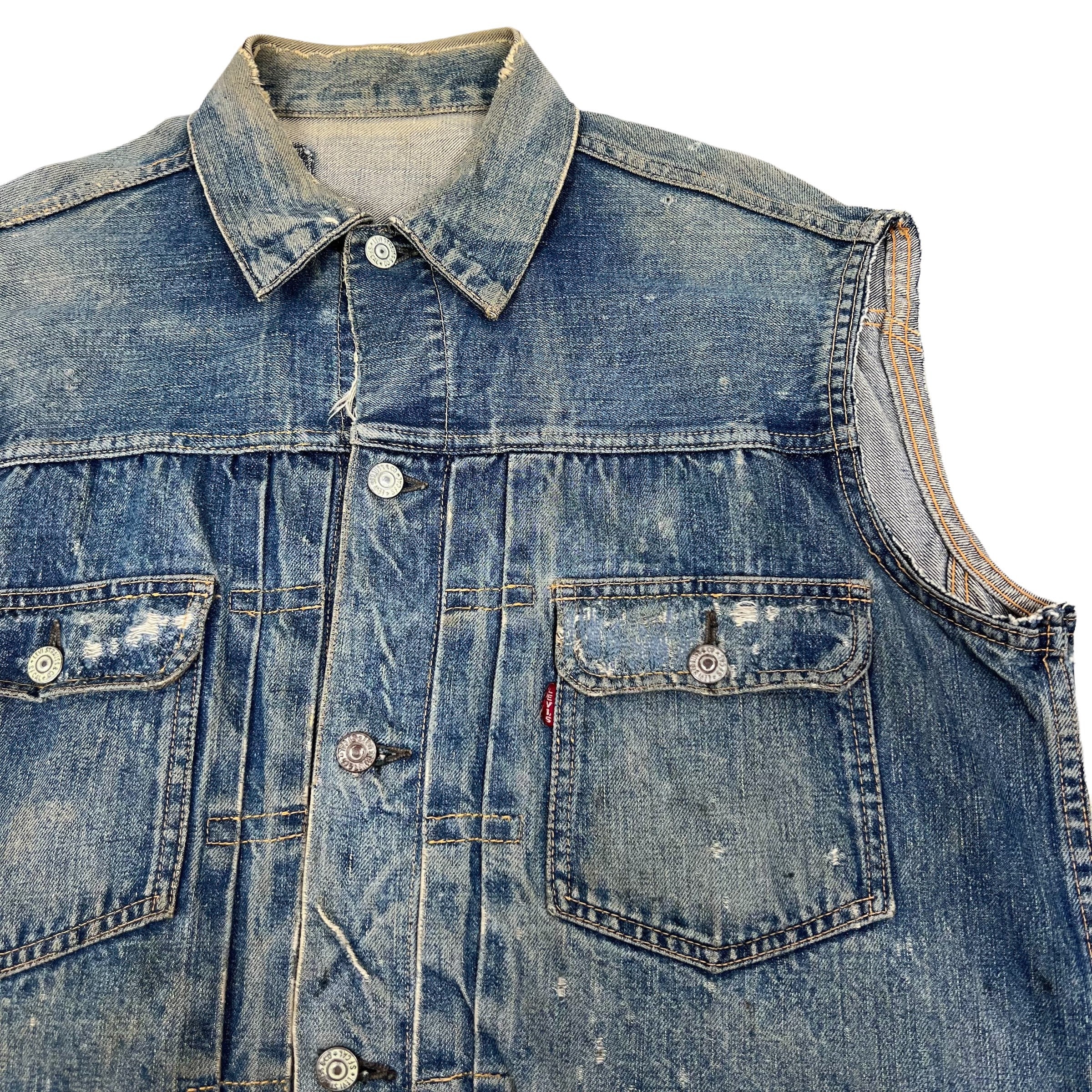 Vintage 1950s Original Levi's 507XX Jacket Biker Cut-off Vintage 1950s Original Levi's 507XX Jacket Biker Cut-off