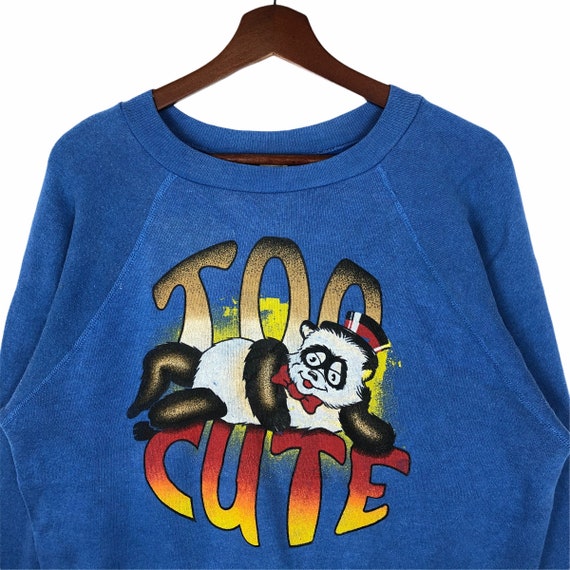 Vintage 80’s Too Cute Sweatshirt Too Cute Panda S… - image 4