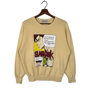 Vintage 90’s Japanese Anime Slam Dunk Sweatshirt Crewneck by Takehiko Inoue Japanese Manga Series Slam Dunk Pullover