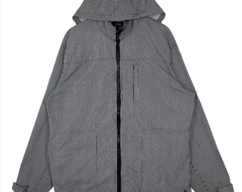 Vintage A.P.C. Hooded Parka Jacket Size S APC Blue 90s Streetwear