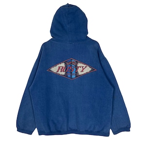Vintage Rusty Surf Design Hoodie Pullover (Size Medium)