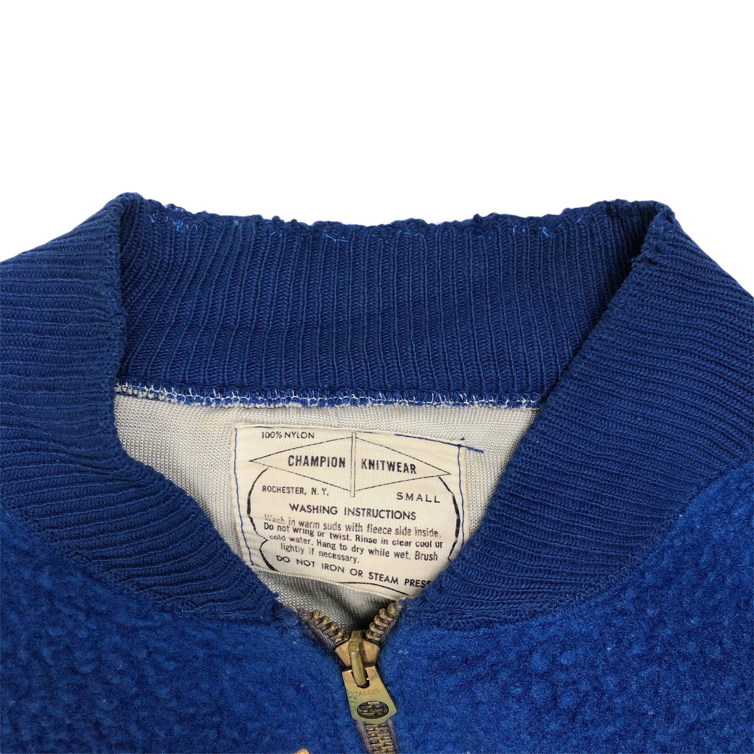 Vintage 40s 50s Champion Knitwear Crestmoor Half Zip Jacket Nylon Fleece  Made in USA Talon Zip Champion Knitwear Running Man Champion Campus - Etsy
