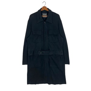 Vintage 80s Yohji Yamamoto LQ For Men Long Coat Produced by Works & Friends Cotton Long Coat Made In Japan Size Large