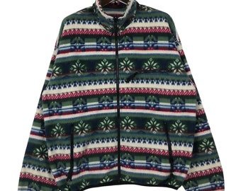 vintage whole pattern jacket セット Vintage Aztec Fleece Jacket: Tribal Zip Up, Multicolored