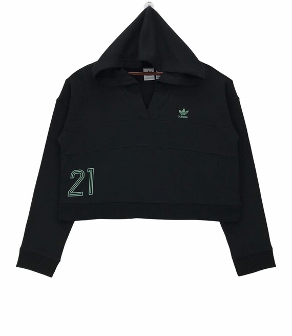 Vintage Adidas Women Hoodie Sweatshirt Croptop Sma
