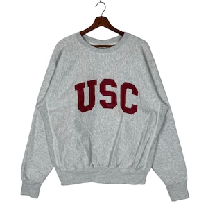 Vintage 90’s University Of Southern California Sweatshirt Crewneck Pullover Classic Big Logo USC Trojans