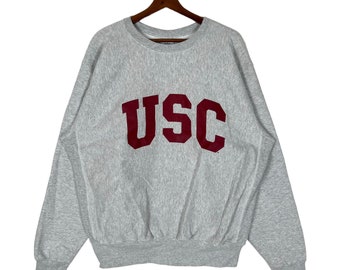 Vintage 90’s University Of Southern California Sweatshirt Crewneck Pullover Classic Big Logo USC Trojans