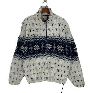 Vintage LL Bean Half Zip Fleecejacke Größe Männer Medium
