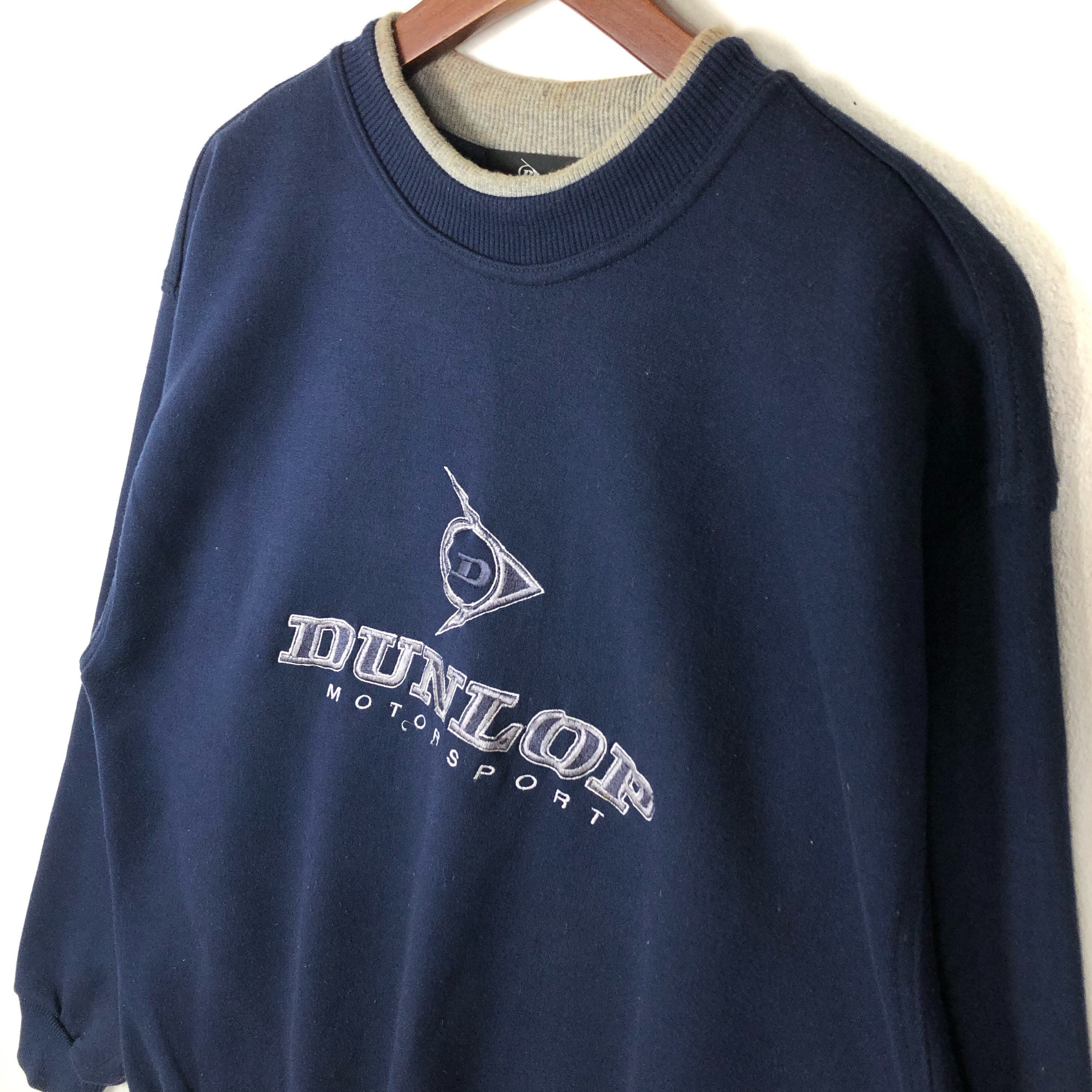 Vintage Dunlop Motorsport Crewneck Sweatshirt Big Logo Embroidery ...