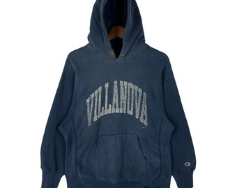 Distressed Ripped Sweatshirt Vintage Champion Reverse Weave Hoodie Villanova University Hoodie Size Medium Etsy