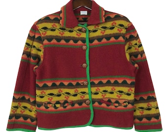 Vintage United Colors of Benetton Wool Jacket: Cropped Native