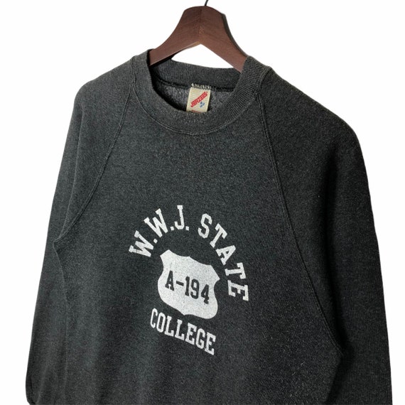 Vintage 80’s WWJ State College Sweatshirt Crewnec… - image 3