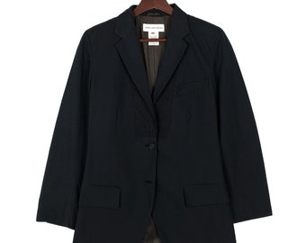 Dries Van Noten Czarna marynarka – haftowany wzór kwiatowy, rozmiar 36