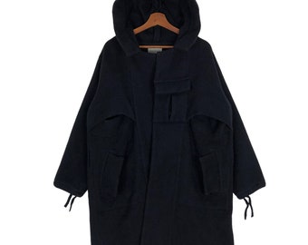 Vintage Yohji Yamamoto Deconstructed Wool Hooded Jacket - 1980s Medium