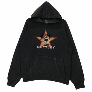 Vintage 90s Muttley Hoodie Sweatshirt | Vintage Muttley Fictional Character Sweatshirt (1968 TV series) Hanna-Barbera cartoon Sweatshirt