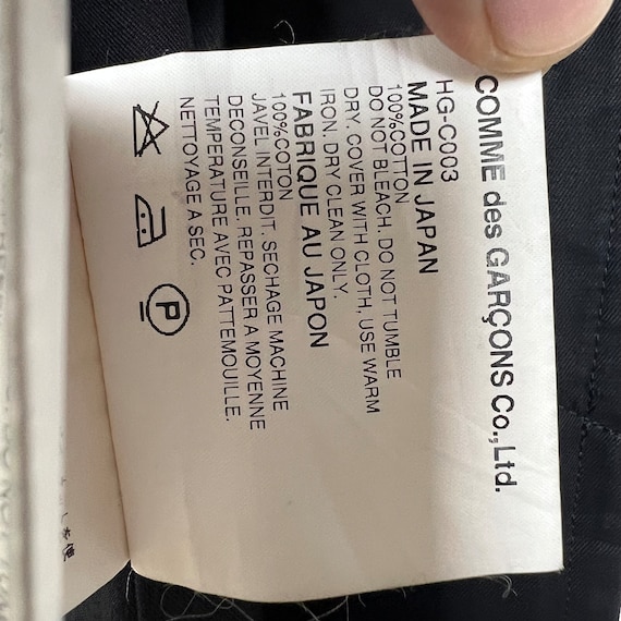 Comme Des Garcons Homme JACKET CDG Homme Cotton Twill Coat Size