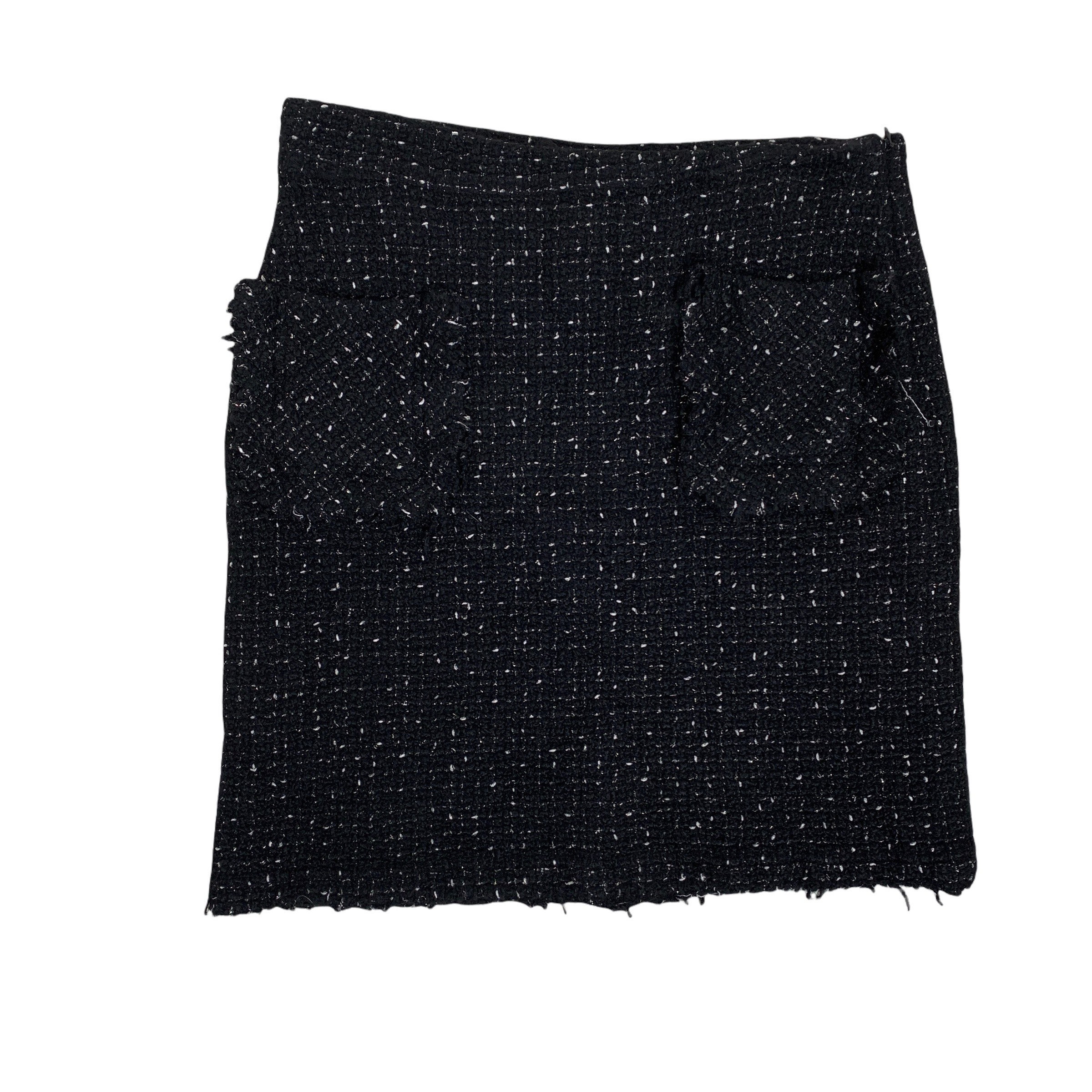 UNOF ウノフ BICOLOR KNIT SKIRT Women's Dark Grey Mix Wool Blend Pleated Midi Skirt | CLUB