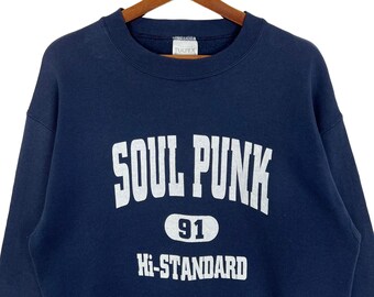 XL ハイスタンダード SOUL PUNK CREW SWEAT スウェット 紺 ヴィンテージ 90年代 ハイスタンダード ソウルパンクバンド スウェット