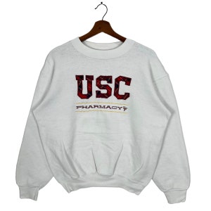 Vintage USC Sweatshirt University Of Southern California Pharmacy Sweatshirt Embroidered Logo Size Small