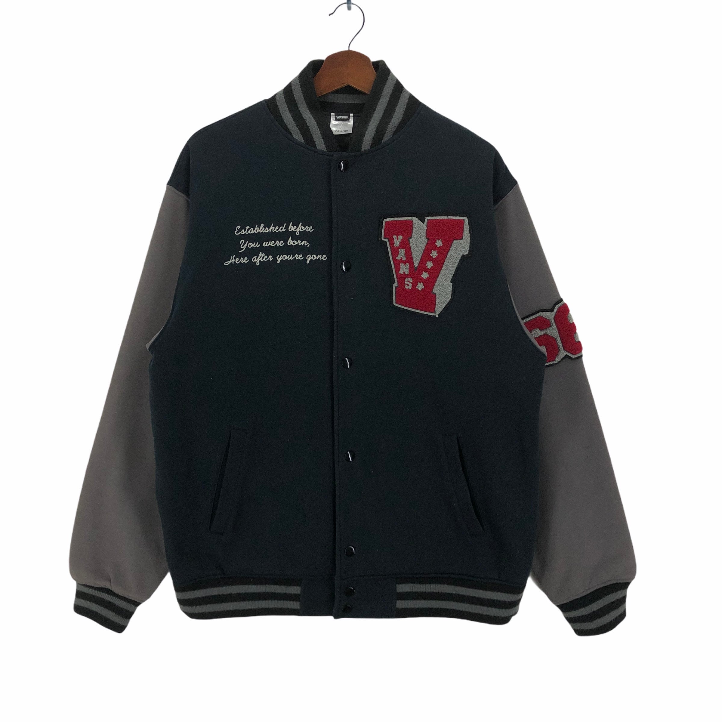 Vintage Vans Sweatshirt Jacket Big Logo Vans USA Skate Outfit Bomber