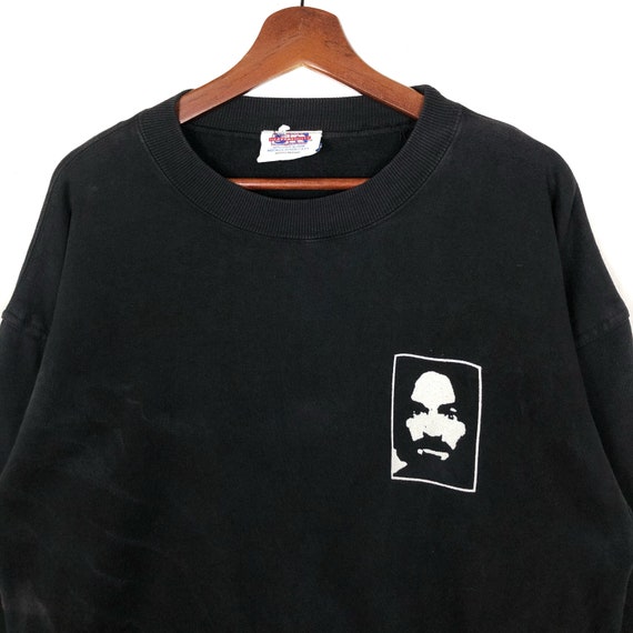 RARE!! 90's Charles Manson Vintage Crewneck Sweatshir… - Gem RARE!! 90's Charles Manson Vintage Crewneck Sweatshir… - Gem